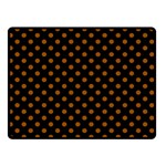 Polka Dots - Brown on Black Double Sided Fleece Blanket (Small) (Two Sides)