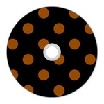 Polka Dots - Brown on Black CD Wall Clock