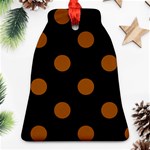 Polka Dots - Brown on Black Ornament (Bell)