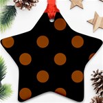 Polka Dots - Brown on Black Ornament (Star)