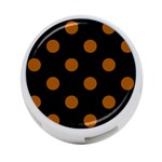Polka Dots - Brown on Black 4-Port USB Hub (Two Sides)