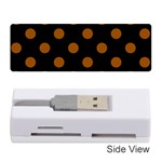 Polka Dots - Brown on Black Memory Card Reader (Stick)
