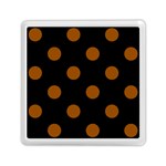 Polka Dots - Brown on Black Memory Card Reader with Storage (Square)
