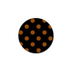 Polka Dots - Brown on Black Golf Ball Marker