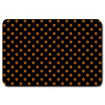 Polka Dots - Brown on Black Large Doormat