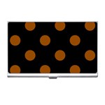 Polka Dots - Brown on Black Business Card Holder