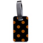 Polka Dots - Brown on Black Luggage Tag (Two Sides)