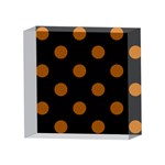Polka Dots - Brown on Black 4 x 4  Acrylic Photo Block