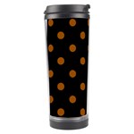 Polka Dots - Brown on Black Travel Tumbler
