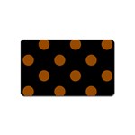 Polka Dots - Brown on Black Magnet (Name Card)