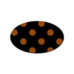 Polka Dots - Brown on Black Sticker (Oval)