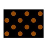 Polka Dots - Brown on Black Sticker A4 (100 pack)