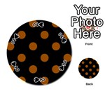 Polka Dots - Brown on Black Playing Cards 54 (Round)