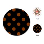 Polka Dots - Brown on Black Playing Cards (Round)