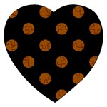 Polka Dots - Brown on Black Jigsaw Puzzle (Heart)