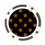 Polka Dots - Brown on Black Poker Chip Card Guard