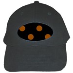 Polka Dots - Brown on Black Black Cap