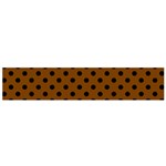 Polka Dots - Black on Chocolate Brown Flano Scarf (Small)