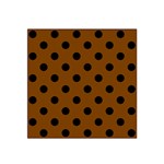 Polka Dots - Black on Chocolate Brown Satin Bandana Scarf