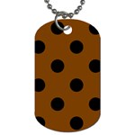 Polka Dots - Black on Chocolate Brown Dog Tag (Two Sides)