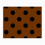 Polka Dots - Black on Chocolate Brown Small Glasses Cloth (2 Sides)