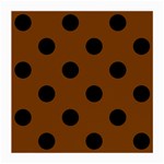Polka Dots - Black on Chocolate Brown Medium Glasses Cloth