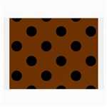 Polka Dots - Black on Chocolate Brown Large Glasses Cloth