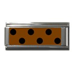 Polka Dots - Black on Chocolate Brown Superlink Italian Charm (9mm)