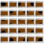 Polka Dots - Black on Chocolate Brown 9mm Italian Charm (25 pack)