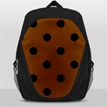 Polka Dots - Black on Chocolate Brown Backpack Bag