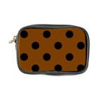 Polka Dots - Black on Chocolate Brown Coin Purse