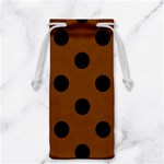 Polka Dots - Black on Chocolate Brown Jewelry Bag