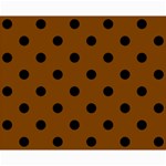 Polka Dots - Black on Chocolate Brown Collage 8  x 10 