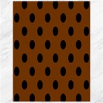Polka Dots - Black on Chocolate Brown Canvas 12  x 16 