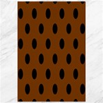 Polka Dots - Black on Chocolate Brown Canvas 12  x 18 
