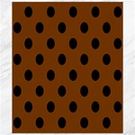 Polka Dots - Black on Chocolate Brown Canvas 20  x 24 