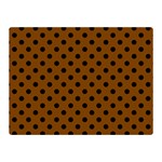 Polka Dots - Black on Chocolate Brown Double Sided Flano Blanket (Mini)