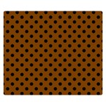 Polka Dots - Black on Chocolate Brown Double Sided Flano Blanket (Small)