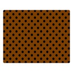Polka Dots - Black on Chocolate Brown Double Sided Flano Blanket (Large)