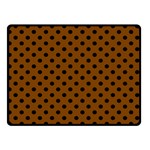 Polka Dots - Black on Chocolate Brown Double Sided Fleece Blanket (Small) (Two Sides)