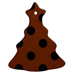 Polka Dots - Black on Chocolate Brown Christmas Tree Ornament (Two Sides)