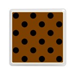 Polka Dots - Black on Chocolate Brown Memory Card Reader with Storage (Square)