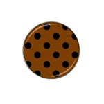 Polka Dots - Black on Chocolate Brown Hat Clip Ball Marker