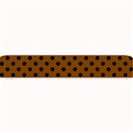Polka Dots - Black on Chocolate Brown Small Bar Mat