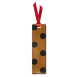 Polka Dots - Black on Chocolate Brown Small Book Mark