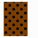 Polka Dots - Black on Chocolate Brown Large Garden Flag (Two Sides)