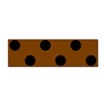 Polka Dots - Black on Chocolate Brown Sticker Bumper (100 pack)