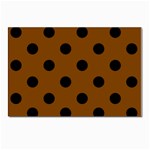 Polka Dots - Black on Chocolate Brown Postcard 4 x 6  (Pkg of 10)