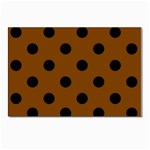 Polka Dots - Black on Chocolate Brown Postcards 5  x 7  (Pkg of 10)