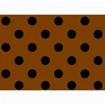 Polka Dots - Black on Chocolate Brown 5  x 7  Photo Cards